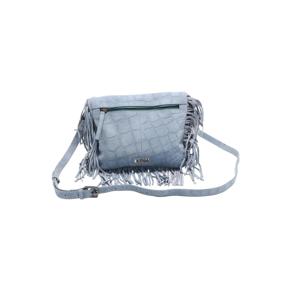 Sharif Legacy Croco-Embossed Fringe Crossbody Ice